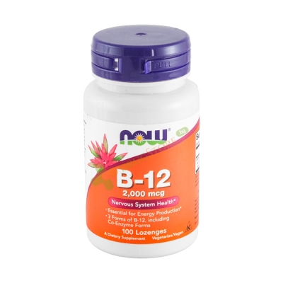 НАУ ФУДС ВИТАМИН B12 таблетки за смучене 2000 мкг 100 броя / NOW FOODS VITAMIN B12 INSTANT ENERGY