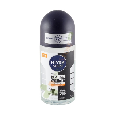 НИВЕА МЕН РОЛ ОН ИНВИЗИБЪЛ БЛЕК ЕНД УАЙТ УЛТИМЕЙТ ИМПАКТ 50 мл / NIVEA MAN INVISIBLE BLACK AND WHITE ULTIMATE IMPACT