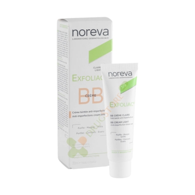 ОЦВЕТЯВАЩ КРЕМ ПРОТИВ НЕСЪВЪРШЕНСТВА СВЕТЪЛ 30 мл / NOREVA EXFOLIAC BB CREAM LIGHT ANTI-IMPERFECTIONS