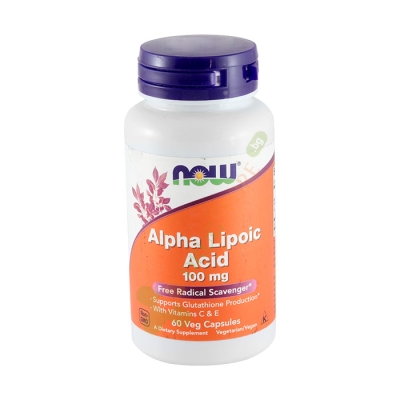 НАУ ФУДС АЛФА ЛИПОЕВА КИСЕЛИНА капсули 100 мг 60 броя / NOW FOODS ALPHA LIPOIC ACID