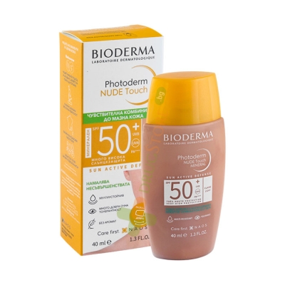 БИОДЕРМА ФОТОДЕРМ NUDE TOUCH SPF50+ СЛЪНЦЕЗАЩИТЕН КРЕМ ЗА КОМБИНИРАНА КЪМ МАЗНА КОЖА - СВЕТЪЛ 40 мл / BIODERMA PHOTODERM NUDE TOUCH