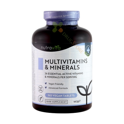 НУТРАВИТА МУЛТИВИТАМИНИ И МИНЕРАЛИ таблетки 365 броя / NUTRAVITA MULTIVITAMINS - 26 ESSENTIAL INGREDIENTS