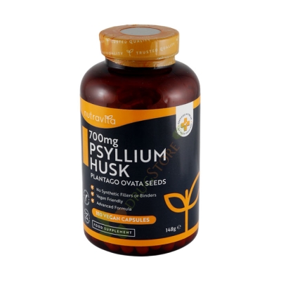 НУТРАВИТА ПСИЛИУМ ХУСК ФИБРИ капсули 180 броя / NUTRAVITA PSILIUM HUSK FIBRE