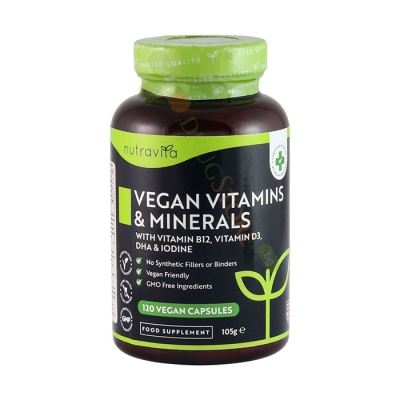 НУТРАВИТА ВЕГАН ЕСЕНЦИАЛНИ МУЛТИВИТАМИНИ капсули 120 броя / NUTRAVITA ESSENTIAL MULTIVITAMINS