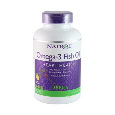 НАТРОЛ ОМЕГА-3 РИБЕНО МАСЛО 1000 мг 150 броя / NATROL OMEGA-3 FISH OIL 1000 mg.