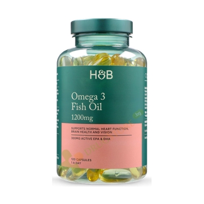 ОМЕГА 3 РИБЕНО МАСЛО капсули 1200 мг 120 броя / HOLLAND & BARRETT OMEGA 3 FISH OIL 