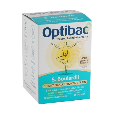 ОПТИБАК ПРОБИОТИЧНИ ДРОЖДИ капсули 16 броя / OPTIBAC PROBIOTICS SACCHAROMYCES BOULARDII