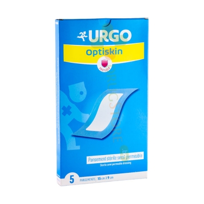 УРГО ОПТИСКИН СТЕРИЛНИ ПЛАСТИРИ 15 см / 9 см 5 броя / URGO OPTISKIN SEMI - PERMEABLE STERILE DRESSING