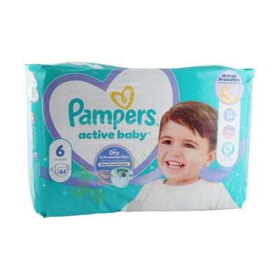 ПАМПЕРС АКТИВ БЕЙБИ размер 6 (13 - 18 кг) 44 броя / PROCTER & GAMBLE PAMPERS ACTIVE BABY 13 - 18 kg
