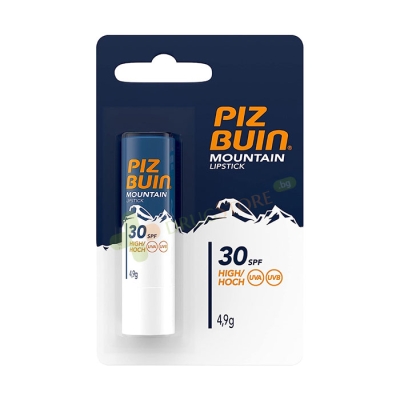 ПИЗ БУИН МАУНТИН СЛЪНЦЕЗАЩИТЕН БАЛСАМ ЗА УСТНИ SPF30 4,9 г / PIZ BUIN MOUNTAIN LIP STICK SPF30
