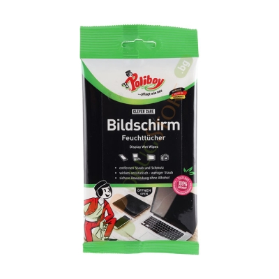 ВЛАЖНИ КЪРПИ ЗА ПОЧИСТВАНЕ ДИСПЛЕИ 15 броя / POLIBOY WET WIPES FOR CLEANING DISPLAYS