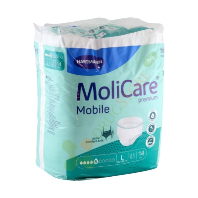 МОЛИКЕЪР ПРЕДПАЗНО БЕЛЬО ЗА ВЪЗРАСТНИ размер L 14 броя / MOLICARE PREMIUM MOBILE ADULT L