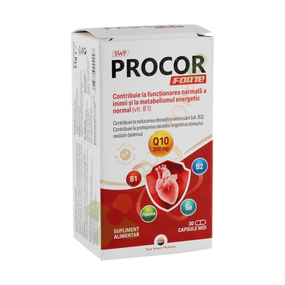 ПРОКОР ФОРТЕ CoQ10 300 мг капсули 30 броя / SUN WAVE PHARMA PROCOR FORTE CoQ10 300 mg 