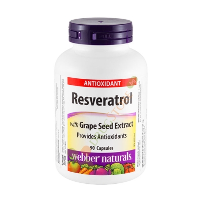 РЕСВЕРАТРОЛ капсули 90 броя / WEBBER NATURALS RESVERATROL