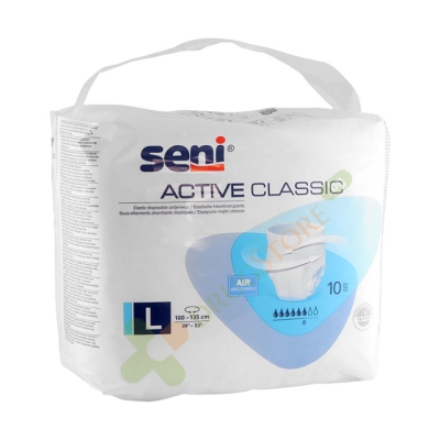ПРЕДПАЗНО БЕЛЬО ЗА ВЪЗРАСТНИ СЕНИ АКТИВ КЛАСИК размер L 10 броя / SENI ACTIVE CLASSIC ELASTIC DISPOSABLE UNDERWEAR L