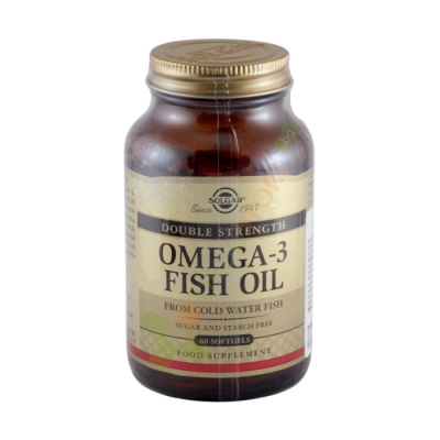 СОЛГАР ОМЕГА 3 ДВОЙНА СИЛА меки капсули 60 броя / SOLGAR OMEGA 3 DOUBLE STRENGH