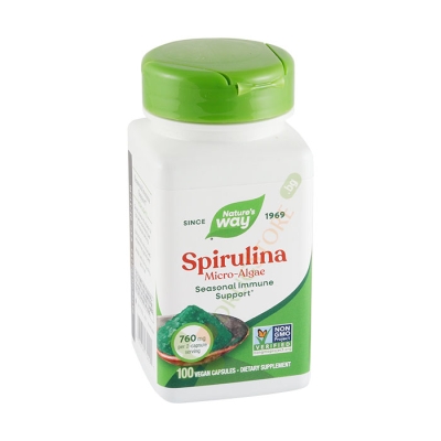 СПИРУЛИНА капсули 380 мг 100 броя / NATURE'S WAY SPIRULINA