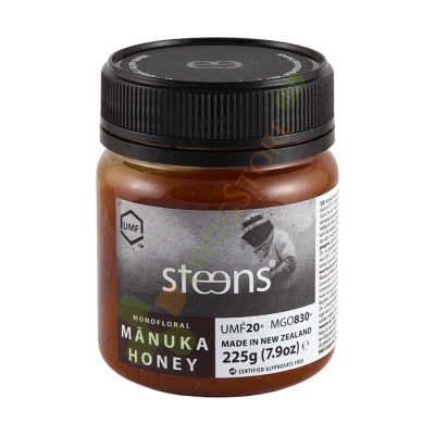 СТИЙНС МОНОФЛОРЕН МЕД ОТ МАНУКА MGO 830+/UMF 20+ 225 г / STEENS MONOFLORAL MANUKA HONEY