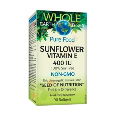 НАТУРАЛ ФАКТОРС ВИТАМИН E ОТ СЛЪНЧОГЛЕД капсули 400 IU 90 броя / NATURAL FACTORS SUNFLOWER VITAMIN E