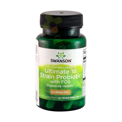 СУОНСЪН ПРОБИОТИК 16 ЩАМА капсули 60 броя / SWANSON PROBIOTICS DR. LANGERS ULTIMATE 16 STRAIN PROBIOTIC WITH FOS