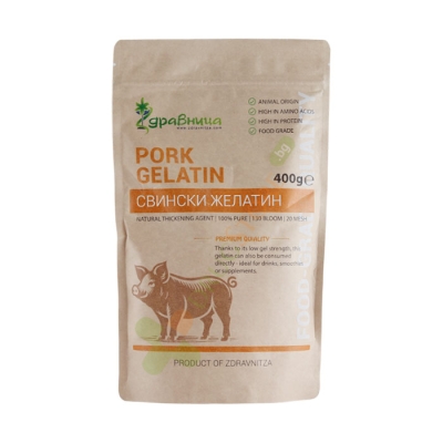 ЗДРАВНИЦА СВИНСКИ ЖЕЛАТИН НА ПРАХ 400 г / ZDRAVNITZA PORK GELATIN POWDER