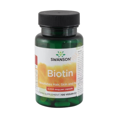 СУОНСЪН БИОТИН капсули 5000 мкг 100 броя / SWANSON BIOTIN 