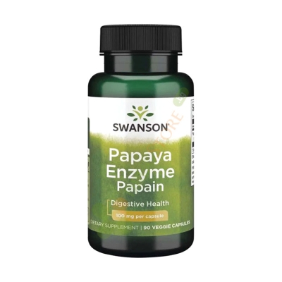 СУОНСЪН ПАПАИН ЕНЗИМ ОТ ПАПАЯ капсули 100 мг 90 броя / SWANSON PAPAIN PAPAYA ENZYME