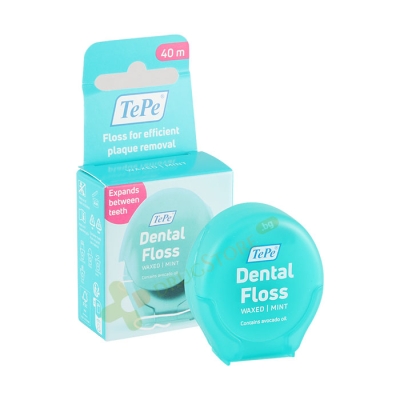 ТЕПЕ КОНЦИ ЗА ЗЪБИ МИНТ ЛЕНТА 40 м / TEPE DENTAL TAPE WAXED MINT