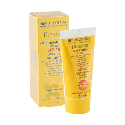 СЛЪНЦЕЗАЩИТЕН КРЕМ ЗА ЛИЦЕ SPF50 50 мл / THALLODERMA PROTECTA SUN SCREEN CREAM SPF50