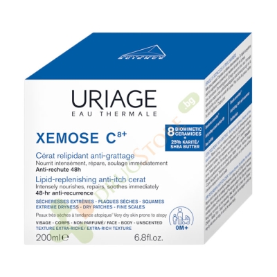 УРИАЖ XEMOSE C8+ ПОДХРАНВАЩ ЛИПИДО - ВЪЗСТАНОВЯВАЩ КРЕМ ЗА СУХА АТОПИЧНА КОЖА 200 мл / URIAGE XEMOSE C8+ CERAT - LIPID - REPLENISHING ANTI - IRRITATION CREAM