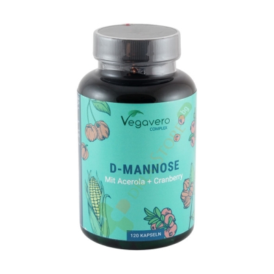 ВЕГАВЕРО D-МАНОЗА + ЧЕРВЕНА БОРОВИНКА + АЦЕРОЛА капсули 120 броя / VEGAVERO D-MANNOSE COMPLEX WITH CRANBERRY + ACEROLA