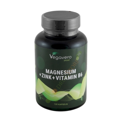 ЦИНК + МАГНЕЗИЙ + ВИТАМИН B6 ВЕГАВЕРО капсули 120 броя / VEGAVERO ZINC + MAGNESIUM + VITAMIN B6