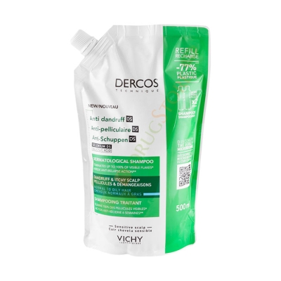 ВИШИ DERCOS DS ШАМПОАН ПРИ ПЪРХОТ пълнител 500 мл / VICHY DERCOS DS ANTI DANDRUFF SHAMPOO refill