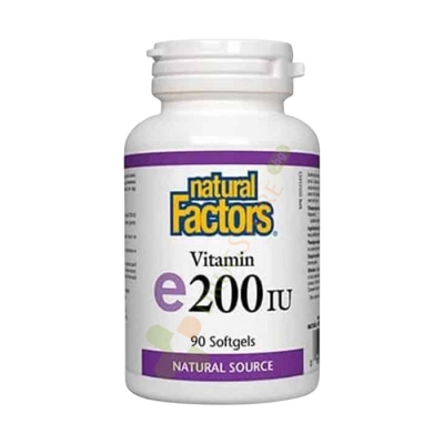 НАТУРАЛ ФАКТОРС ВИТАМИН Е капсули 200 IU 90 броя / NATURAL FACTORS VITAMIN E
