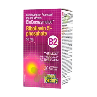 НАТУРАЛ ФАКТОРС ВИТАМИН Б2 РИБОФЛАВИН 5-ФОСФАТ капсули 50 мг 30 броя / NATURAL FACTORS VITAMIN B2 RIBOFLAVIN 5-PHOSPHATE