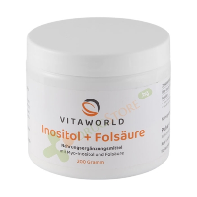 МИО-ИНОЗИТОЛ + ФОЛИЕВА КИСЕЛИНА прах 200 г / VITA WORLD MYO-INOSITOL + FOLIC ACID powder