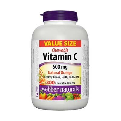 ВИТАМИН C дъвчащи таблетки 500 мг 300 броя / VITAMIN C CHEWABLE WEBBER NATURALS