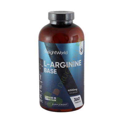 L-АРГИНИН таблетки 1000 мг 360 броя / WEIGHT WORLD L-ARGININE