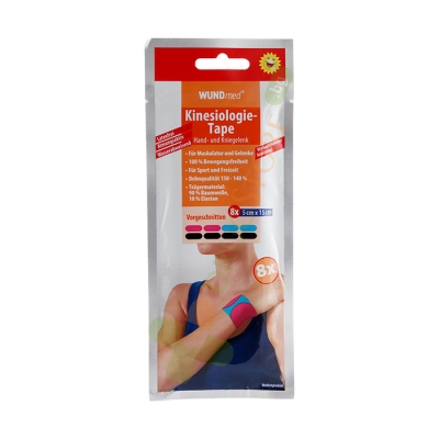 ВУНДМЕД КИНЕЗИО ЛЕНТА ЗА КИТКА/КОЛЯНО 8 броя / WUNDMED KINESIO TAPE WRIST/KNEE