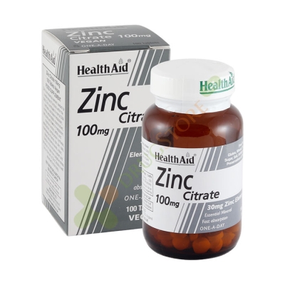 ЦИНКОВ ЦИТРАТ таблетки 100 мг 100 броя / HEALTH AID ZINC CITRATE