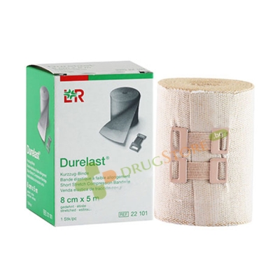 ДУРЕЛАСТ БИНТ 8 см х 5 м / LOHMANN & RAUSCHER DURELAST EXTRA SHORT STRETCH BANDAGE 8 сm x 5 m