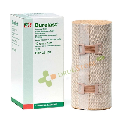 ДУРЕЛАСТ БИНТ 12 см х 5 м / LOHMANN & RAUSCHER DURELAST EXTRA SHORT STRETCH BANDAGE 12 cm x 5 m