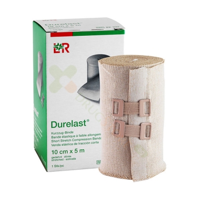 ДУРЕЛАСТ БИНТ 10 см х 5 м / LOHMANN & RAUSCHER DURELAST EXTRA SHORT STRETCH BANDAGE 10 cm x 5 m