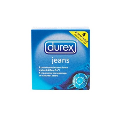 ПРЕЗЕРВАТИВИ ДЮРЕКС JEANS 4 броя / DUREX JEANS CONDOMS
