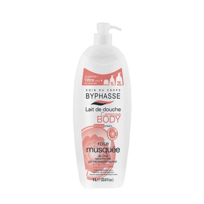 ДУШ КРЕМ CARESSE С ШИПКА 1 л. / BYPHASSE CARESSE ROSEHIP FROM CHILE SHOWER CREAM