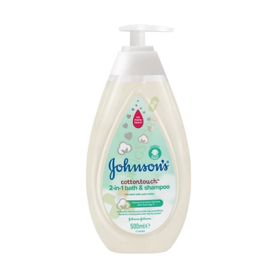 ДЖОНСЪНС БЕЙБИ ШАМПОАН ЗА КОСА И ТЯЛО 2 В 1 КОТЪНТАЧ 500 мл / JOHNSON & JOHNSON BABY BATH & WASH 2 IN 1 COTTONTOUCH