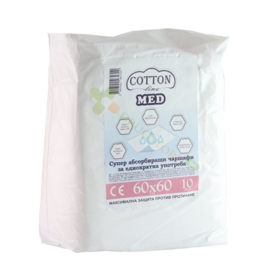 ЕДНОКРАТНИ ЧАРШАФИ COTTON LINE MED 60/60 10 броя / COTTON LINE DISPOSABLE SHEETS MED 60/60