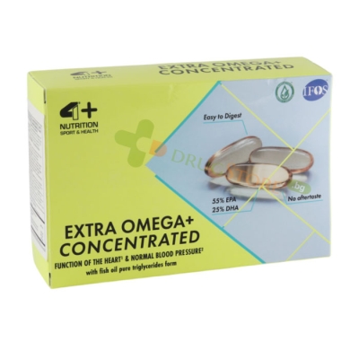 ЕКСТРА ОМЕГА+ КОНЦЕНТРИРАНА капсули 60 броя / 4+ NUTRITION EXTRA OMEGA+ CONCENTRATED
