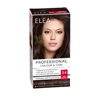 ЕЛЕА БОЯ ЗА КОСА 3.4 ТЪМЕН КЕСТЕН / ELEA PROFESSIONAL COLOUR & CARE 3.4 DARK CHESTNUT