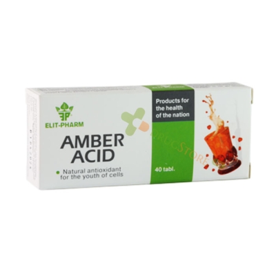 ЕЛИТ-ФАРМ ЯНТАРНА КИСЕЛИНА таблетки 40 броя / ELIT-PHARM AMBER ACID